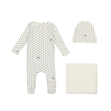 Load image into Gallery viewer, Ribbed star layette set - white/blue
