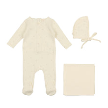 Load image into Gallery viewer, Pointelle layette set - cream/sand
