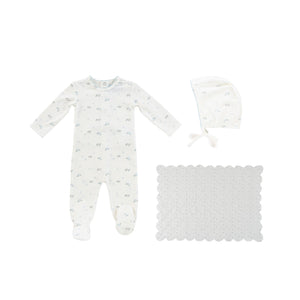 Berry pattern layette set - Blue