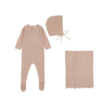 Load image into Gallery viewer, Chevron knit layette set - Mauve
