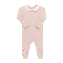 Load image into Gallery viewer, Wide rib rosebud footie and beanie - Pink/blush
