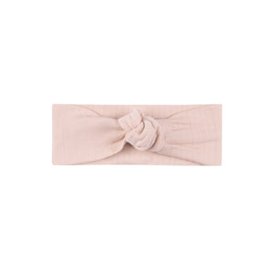 Wide rib rosebud headband - Pink/Ivory