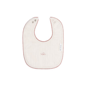 Organic cotton little one bib - Ivory/pink