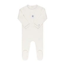 Load image into Gallery viewer, Embroidered star footie and bonnet - Ivory
