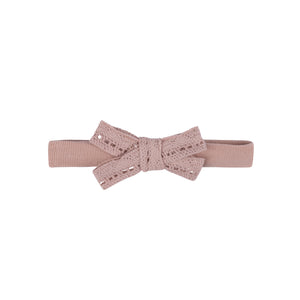 Lace trim pointelle headband - Pink