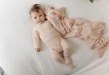 Load image into Gallery viewer, Vintage birds bamboo muslin swaddle - blush
