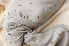 Load image into Gallery viewer, Printed nautical muslin swaddle - Blue
