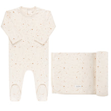 Load image into Gallery viewer, Brushed cotton celestial layette set - Nougat on cream
