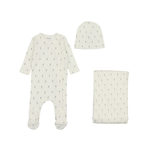 Pointelle wheat layette set - Ivory boys