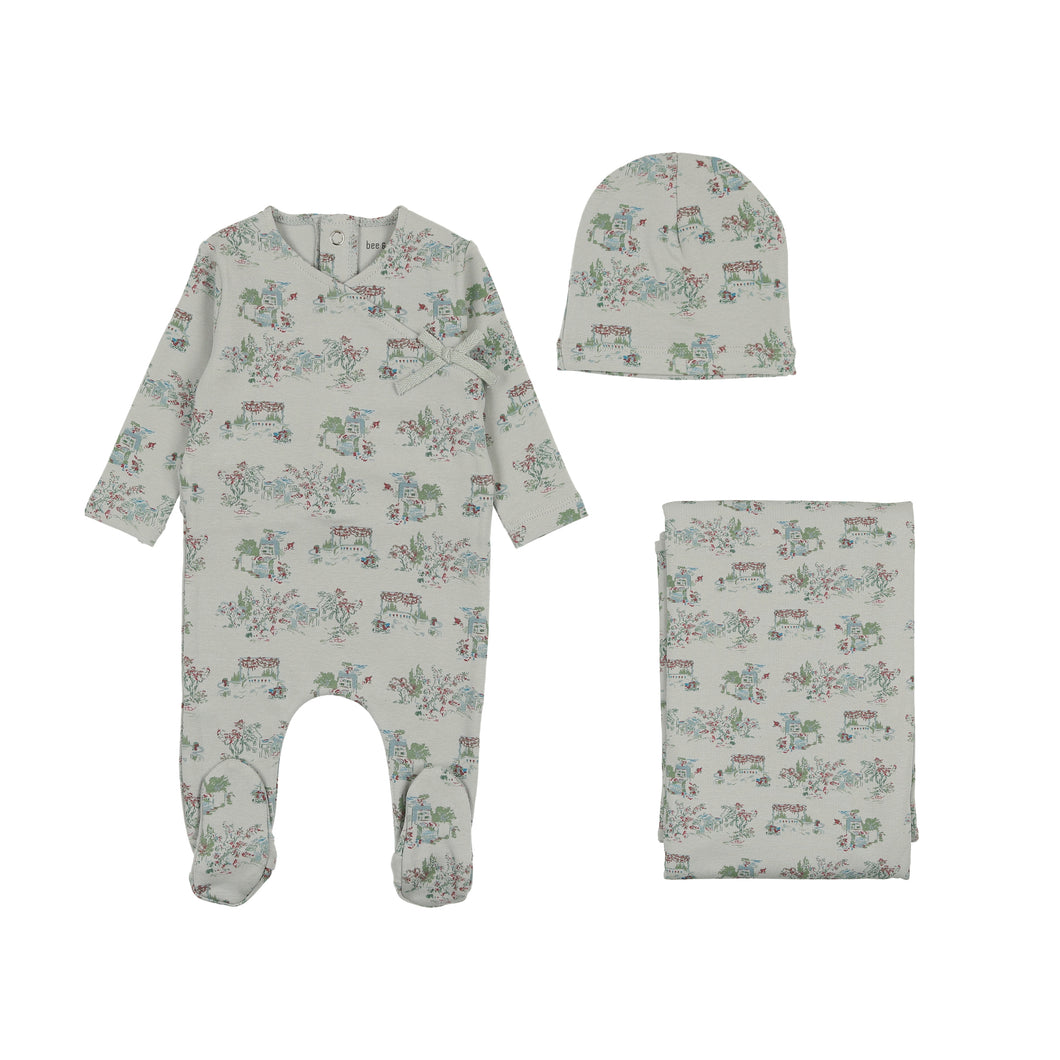 Toile layette set - Pale blue