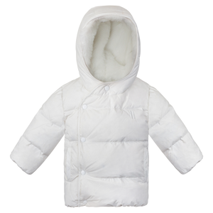 Winter white off center baby coat