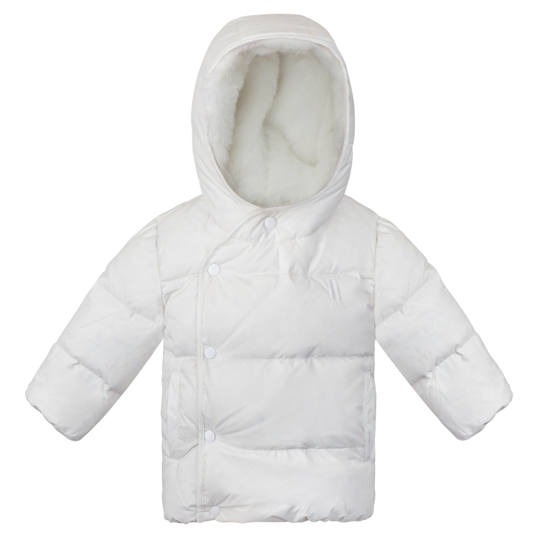 Winter white off center baby coat