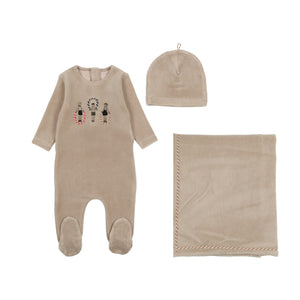 Jumprope velour layette set - Oat