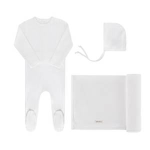 Pointelle layette set - Cream