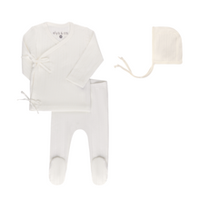 Load image into Gallery viewer, Pointelle bris set and bonnet - Cream
