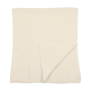 Ribbed knit blanket - cream 70x70