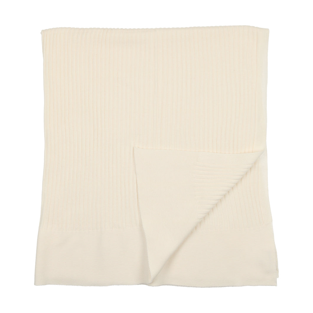 Ribbed knit blanket - cream 70x70