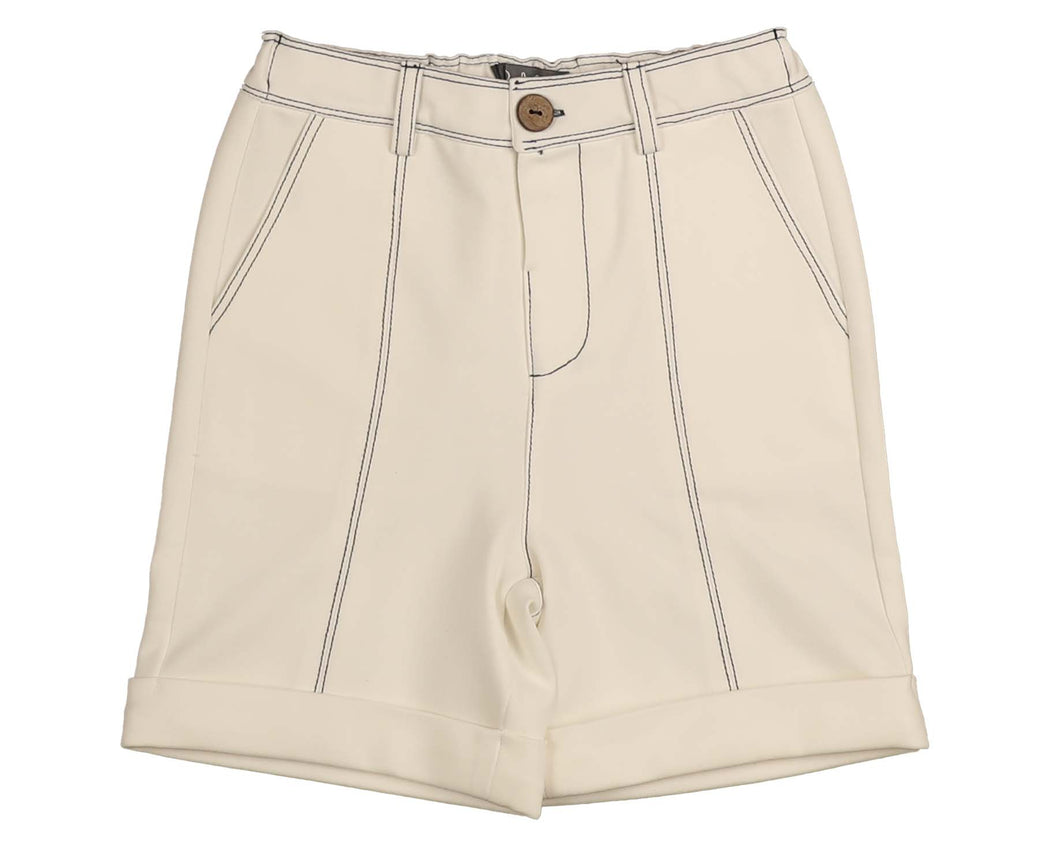 BBM558 - Double line stitch detail shorts - Jersey white
