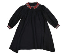 Load image into Gallery viewer, Cross stitch embroidered collar dress - Navy
