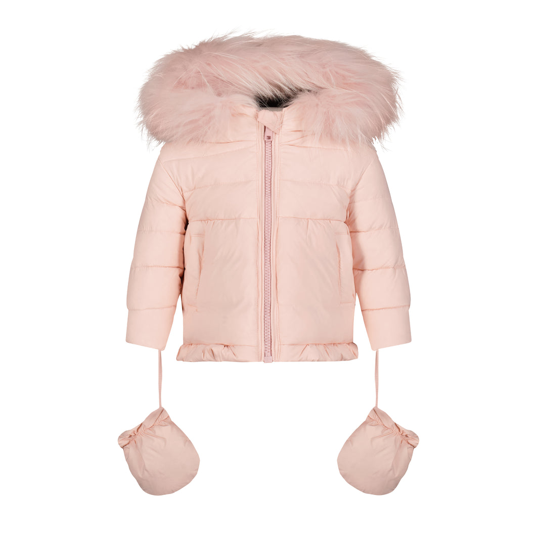 Pink peplum baby coat