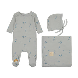 Butterfly bliss layette set - Pearl blue