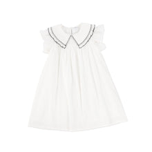 Load image into Gallery viewer, Collared trim short sleeve dress - White
