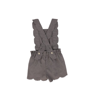 Wool scallop overalls - Charcoal