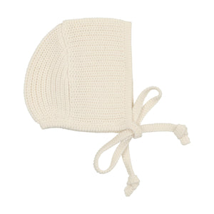 Chunky knit bonnet - cream