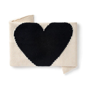 Domani black heart baby blanket