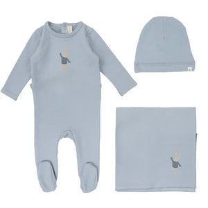 Handdrawn layette set - Blue