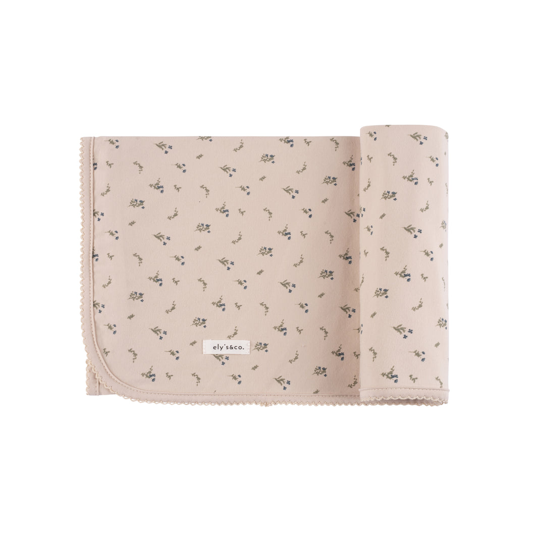 Printed ginkgo blanket - tan