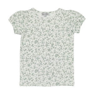 Girls floral t-shirt - floral green