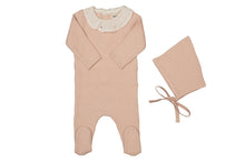 Load image into Gallery viewer, Knit embroidered dot accent layette set - Blush pink
