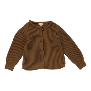 Basic cardigan - Dark camel