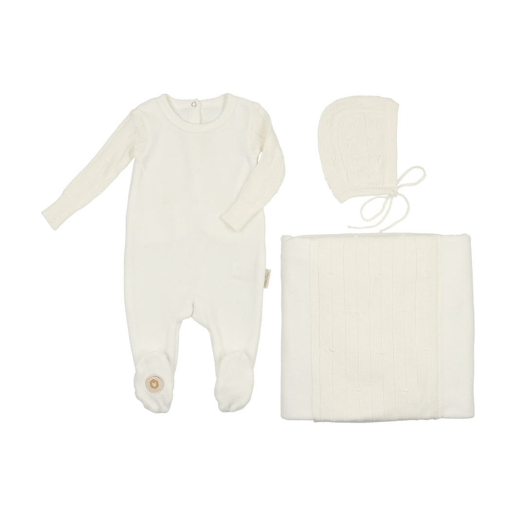 Luxe texture layette set - Ivory