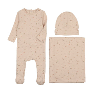 Floral layette set - floral pink