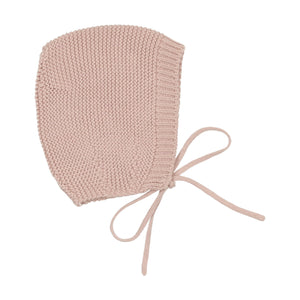 Pearl knit bonnet - pale pink