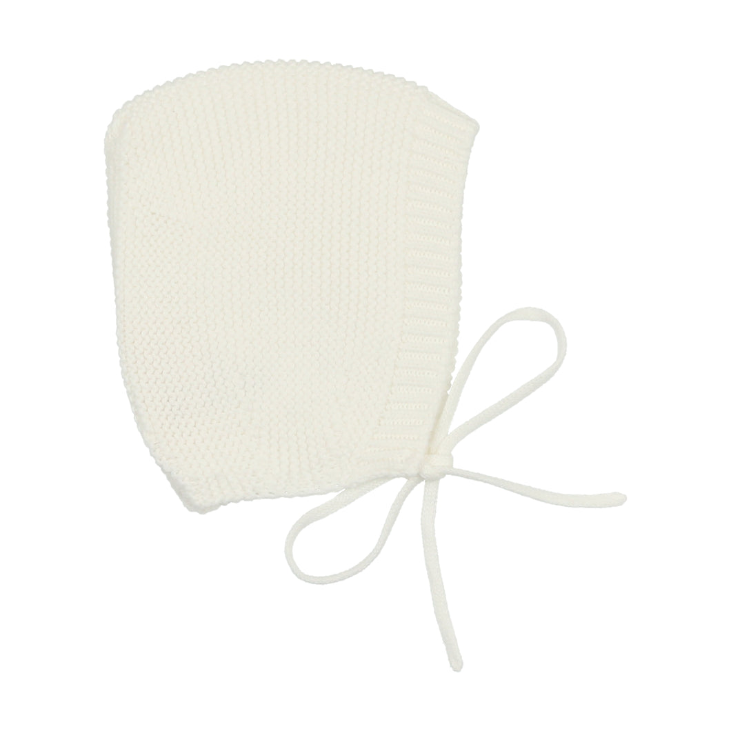 Pearl knit bonnet - cream