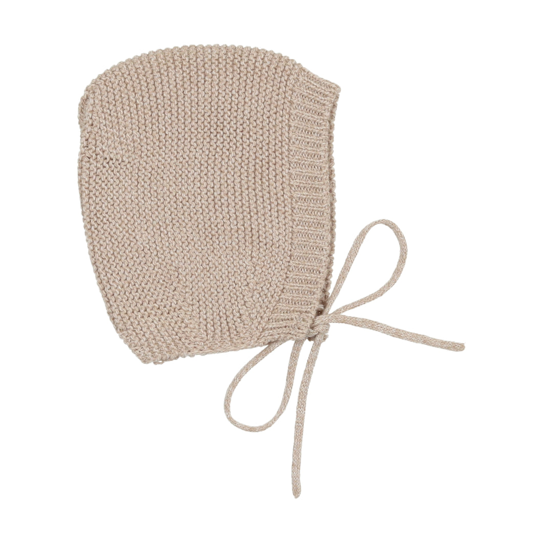 Pearl knit bonnet - oatmeal