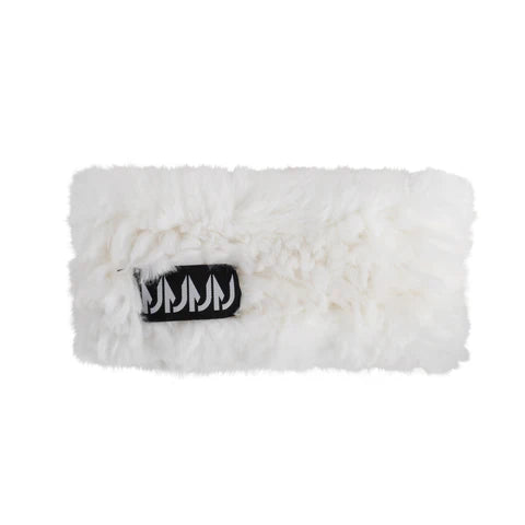 Rabbit fur hand band - White