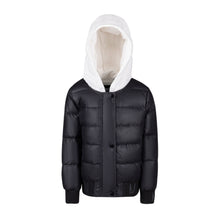 Load image into Gallery viewer, Kids sweatshirt puffer coat - Black/white
