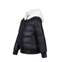 Load image into Gallery viewer, Kids sweatshirt puffer coat - Black/white
