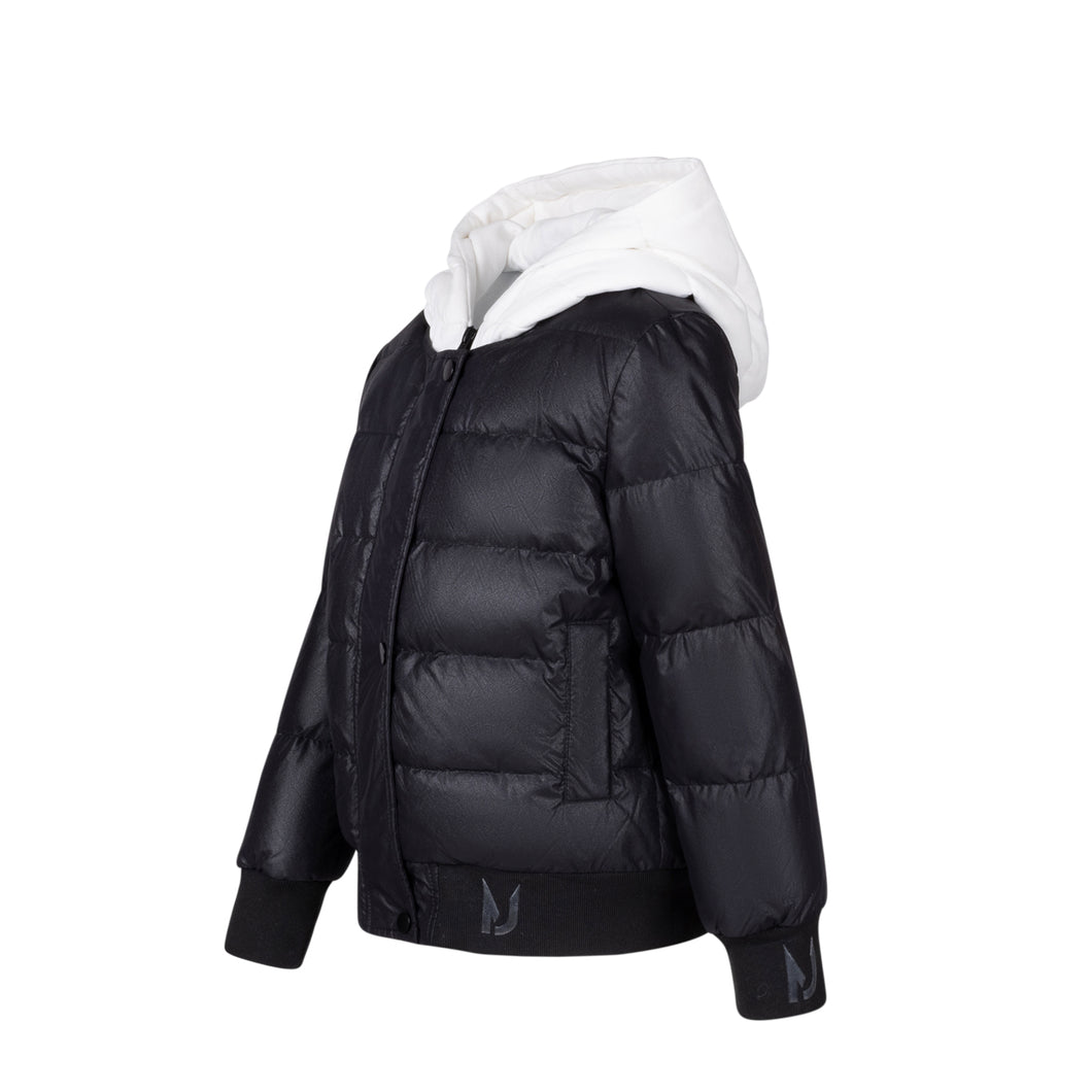 Kids sweatshirt puffer coat - Black/white