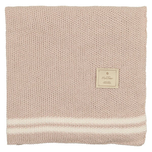 Duo stripe heather knit blanket - sand