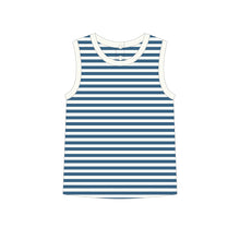 Load image into Gallery viewer, Tank ribbed top and shorts - Blue stripes
