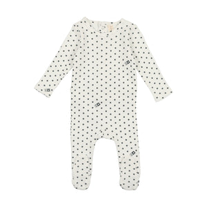 Ribbed star layette set - white/blue