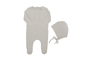 Ribbon lace layette set - White