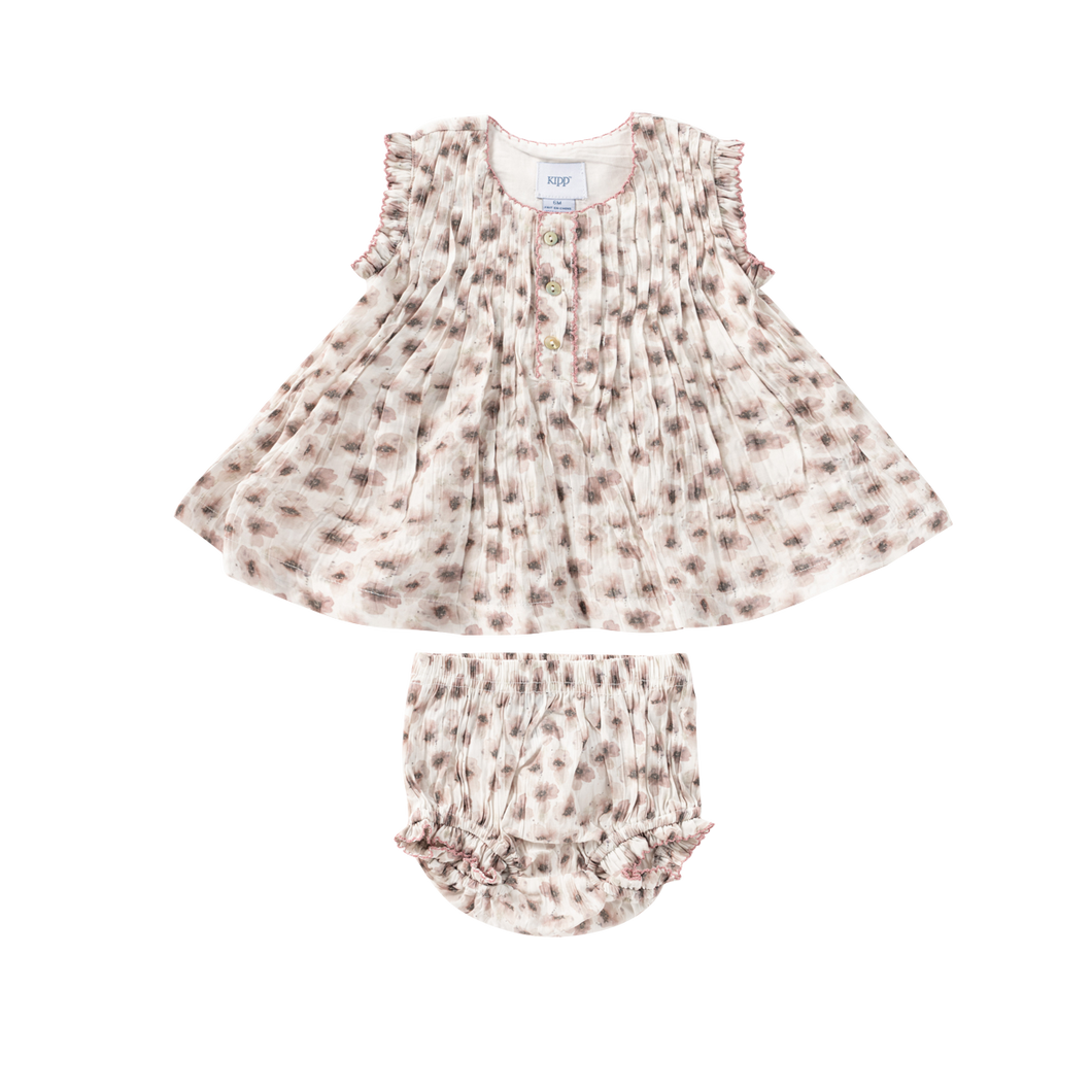 Scallop edge baby set - floral