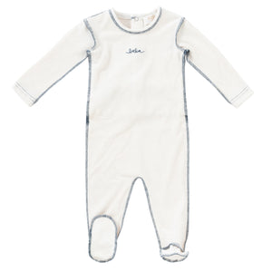 Edge stitch layette set - Navy