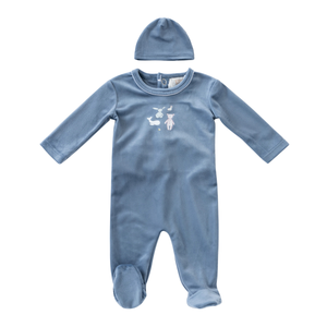 Stuffed friends layette set - Blue